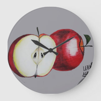 Apple drawing hour large clock