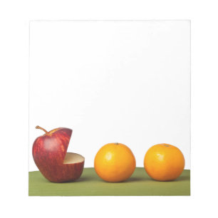 Apple eat orange notepad