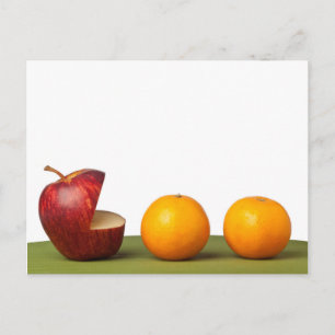 Apple eat orange postcard