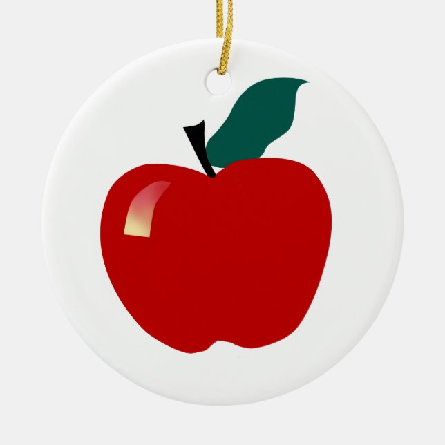 Apple, Educational Ceramic Tree Decoration (Front)