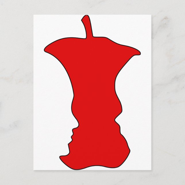 Apple Face Optical Illusion Postcard (Front)
