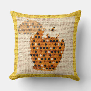 Apple Fine Art on Burlap Linen Jute Cushion