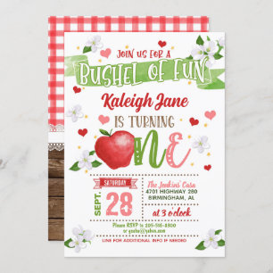 Apple First Birthday Invitation - Bushel of Fun