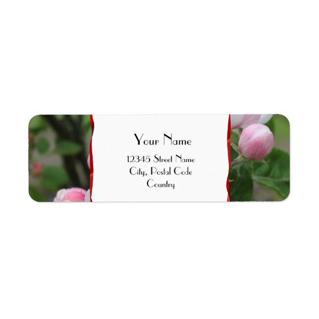 apple flowers address label (Front)