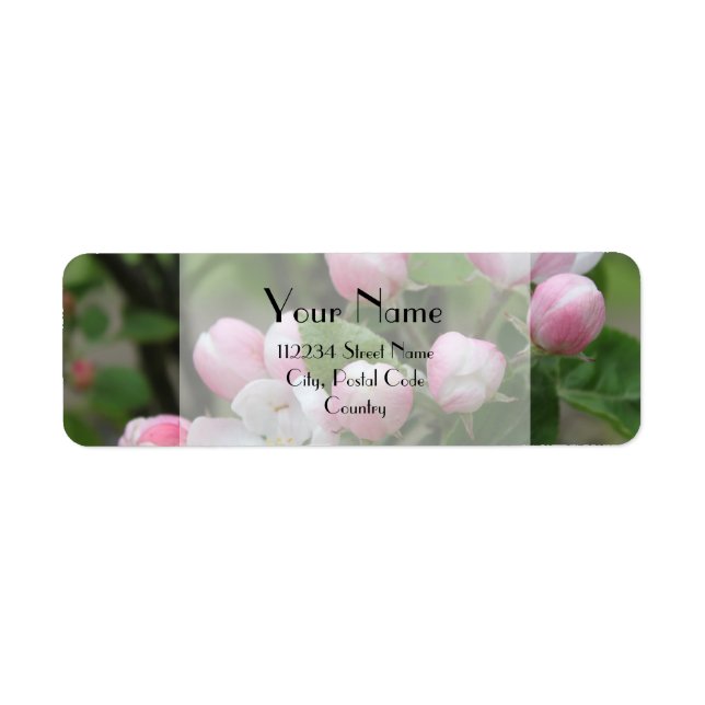apple flowers address label (Front)