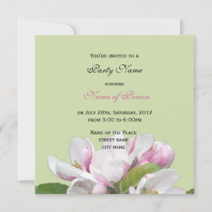 apple flowers all party invitation
