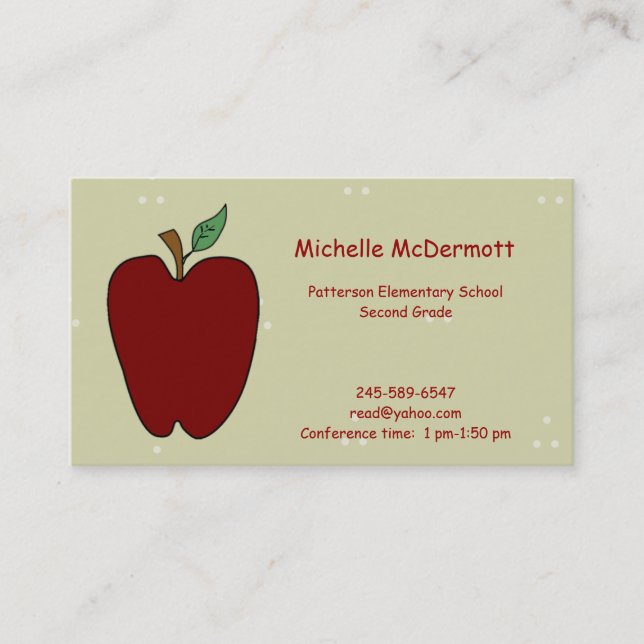 Apple for the Teacher Business Card (Front)