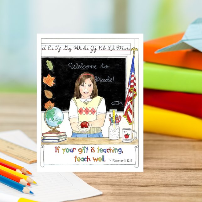 Apple for the Teacher Inspirational Postcard (Creator Uploaded)