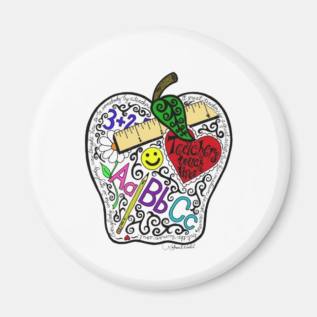 Apple for the teacher magnet (Front)
