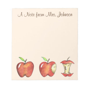 Apple for the Teacher Personalised Red Delicious Notepad