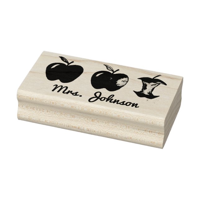 Apple for the Teacher Personalised Teaching School Rubber Stamp (Stamp)
