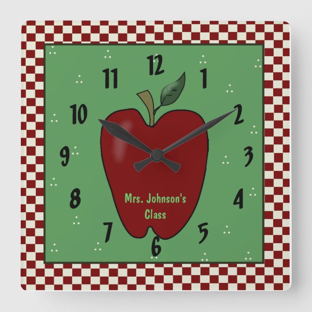 Apple for the Teacher Wall Clock (Front)