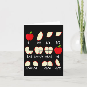 Apple Fraction Math Teachers Back To School Educat Card