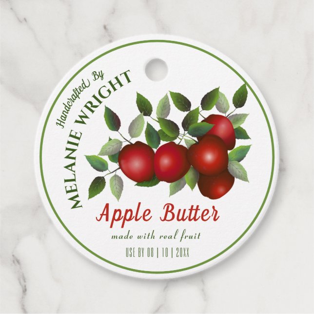 Apple Fruit Canning Favour Tags (Front)
