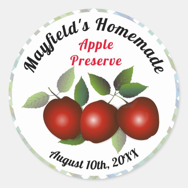 Apple Fruit Canning | Jam Jar Label (Front)