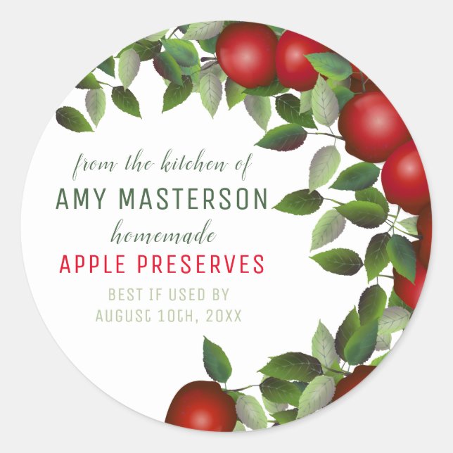 Apple Fruit Canning | Jam Jar Label (Front)
