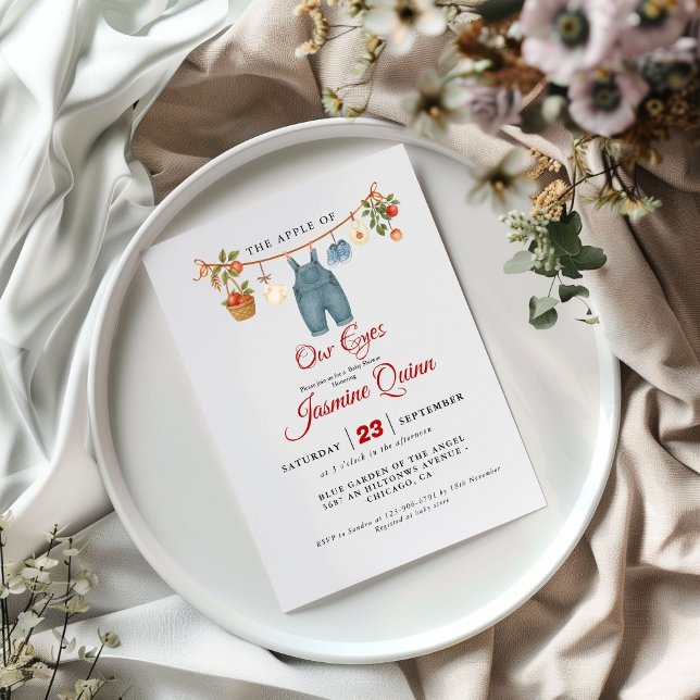 Apple Fruit Fall baby shower  Baby sprinkle Invitation (Creator Uploaded)