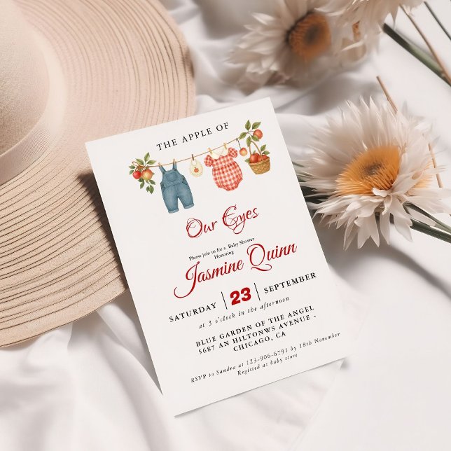 Apple Fruit Fall baby shower  Baby sprinkle Invitation (Creator Uploaded)