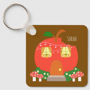 Apple Fruit Frog House Key Ring