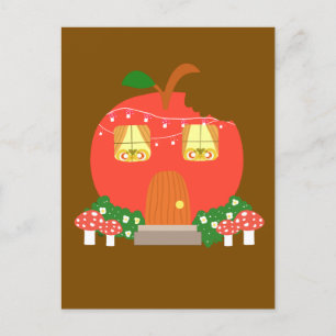 Apple Fruit Frog House Postcard