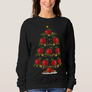 Apple Fruit Lover Lights Xmas Santa Apple Christma Sweatshirt