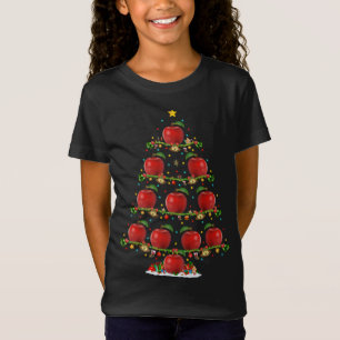 Apple Fruit Lover Lights Xmas Santa Apple Christma T-Shirt