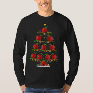 Apple Fruit Lover Lights Xmas Santa Apple Christma T-Shirt