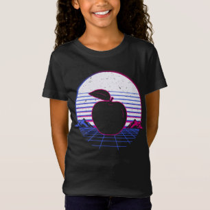 Apple Fruit Teacher Retro Vintage Sunset T-Shirt