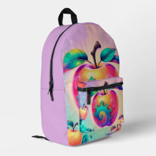 Apple Fruit-Themed  Printed Backpack