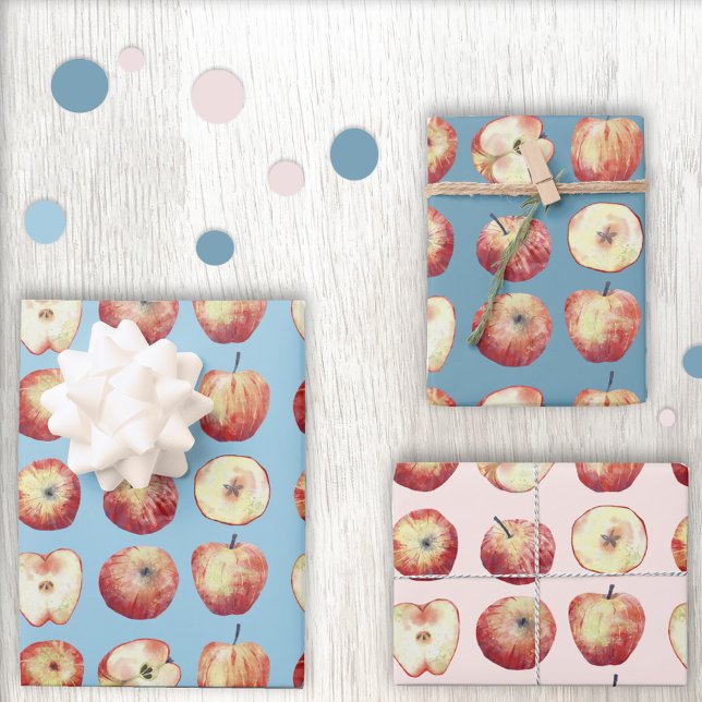 Apple Fruit Watercolor Wrapping Paper Sheet (Creator Uploaded)