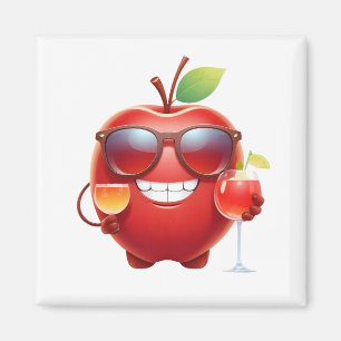 Apple Fun Cheerful Vacation Tropical Drink Party Magnet
