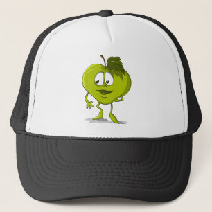 Apple Funny Kindness Cartoon Character Sheet Cute Trucker Hat