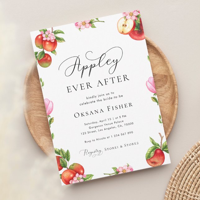 Apple Garden Appley Ever After Bridal Shower Invitation (Creator Uploaded)