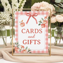 Apple Gingham 8x10 Cards and Gifts Sign