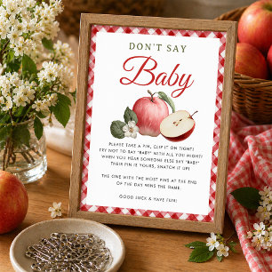 Apple & Gingham Baby Shower Don’t Say Baby Game