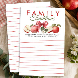 Apple & Gingham Baby Shower Family Traditions Card