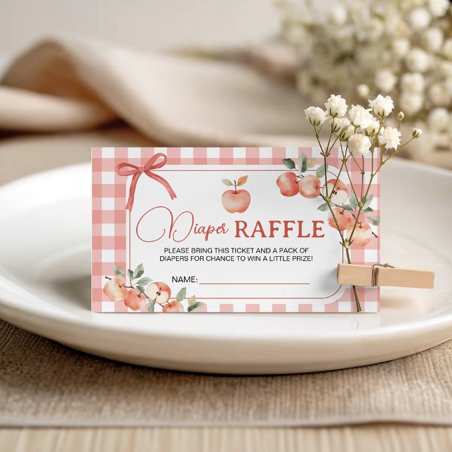 Apple Gingham Diaper Raffle Ticket Cards (Creator Uploaded)