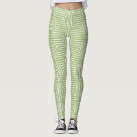 Apple Green and White Maze African Mud Cloth