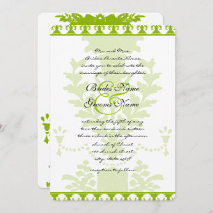 Apple Green Antique Urn Wedding Invitation