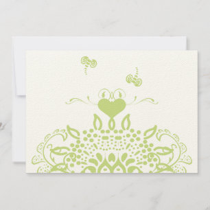 Apple Green Bees and Hearts Wedding Response Invitation