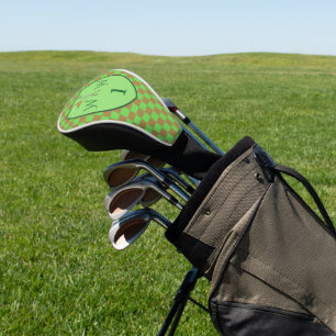 Apple Green & Brown Chequered Monogram Golf Head Cover