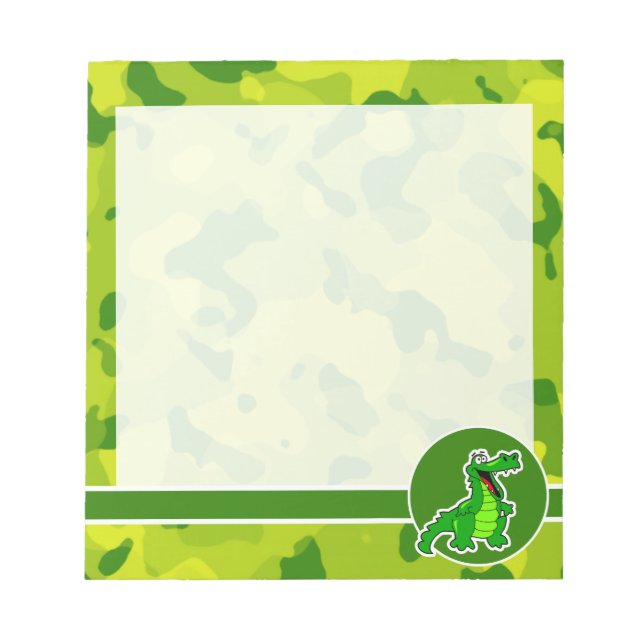 Apple Green Camo; Alligator, Gator Notepad (Front)