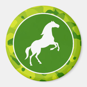 Apple Green Camo; Horse, Equestrian Magnet