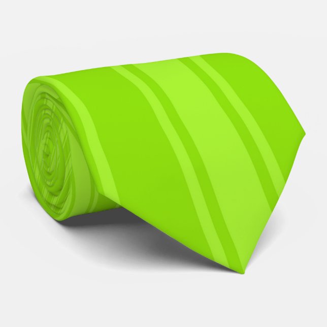 Apple green Colour Stripe Funky Pattern Tie (Rolled)