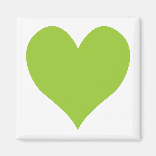Apple Green Cute Heart Shape Magnet (Front)