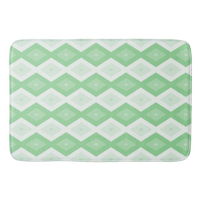 Apple green diamond pattern bath mat (Front)