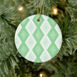 Apple green diamond pattern ceramic tree decoration