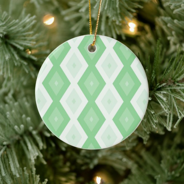 Apple green diamond pattern ceramic tree decoration (Tree)