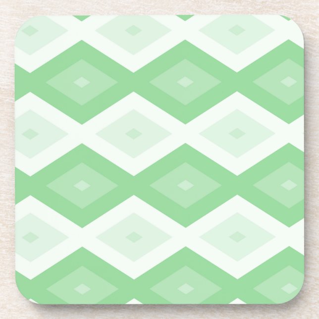 Apple green diamond pattern coaster (Front)