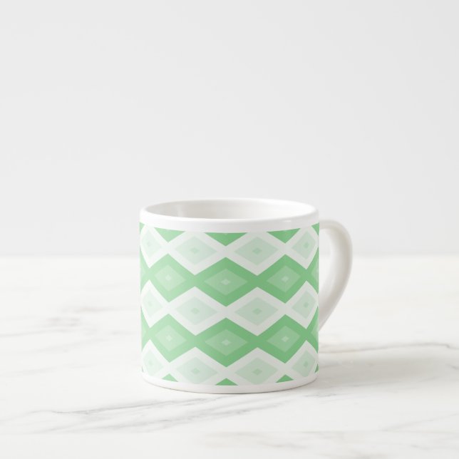 Apple green diamond pattern espresso cup (Front Right)